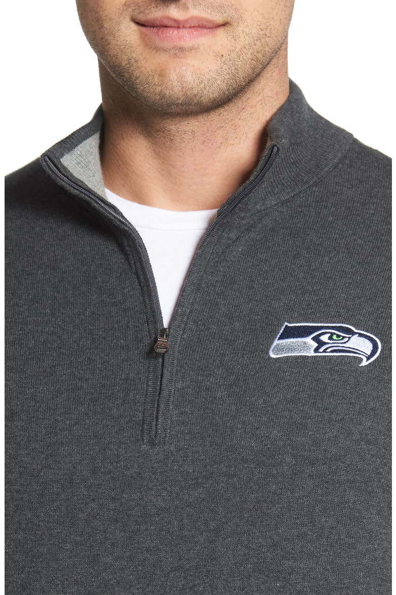 Seattle Seahawks - Lakemont Regular Fit Quarter Zip Sweater, Alternate, color, CHARCOAL HEATHER