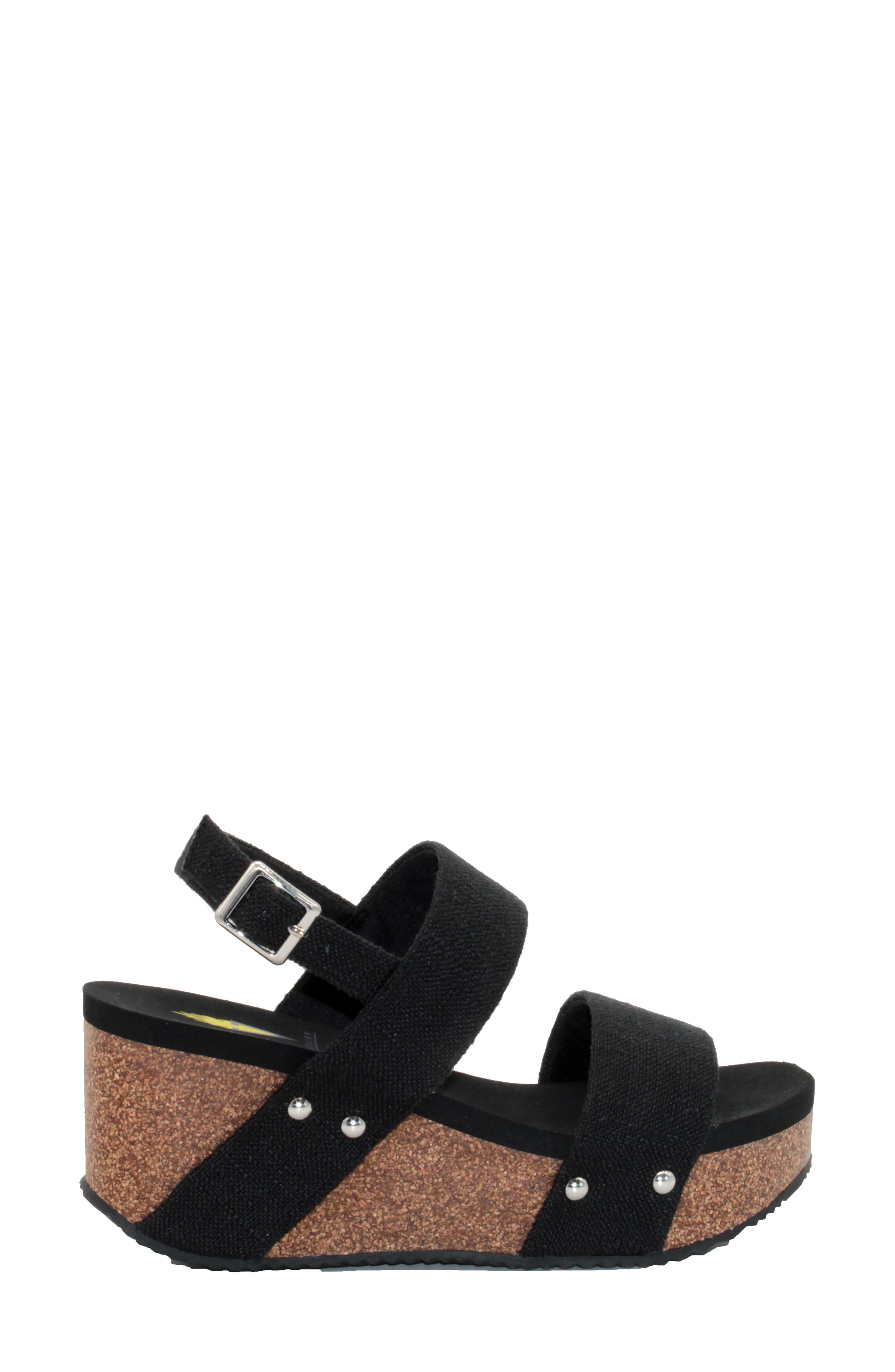 Volatile Summer Love Platform Wedge Sandal, Alternate, color, Black Fabric