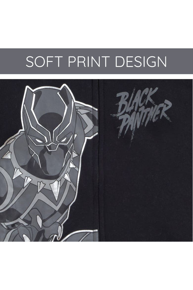 Avengers Fleece Zip-Up Hoodie, Alternate, color, Black Panther Black