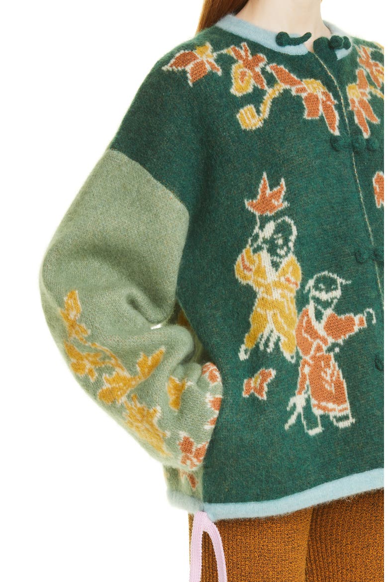 Laza Oversize Alpaca & Merino Wool Blend Jacket, Alternate, color, JADE