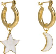 Freya Rose Mini Hoops with Star and Moon