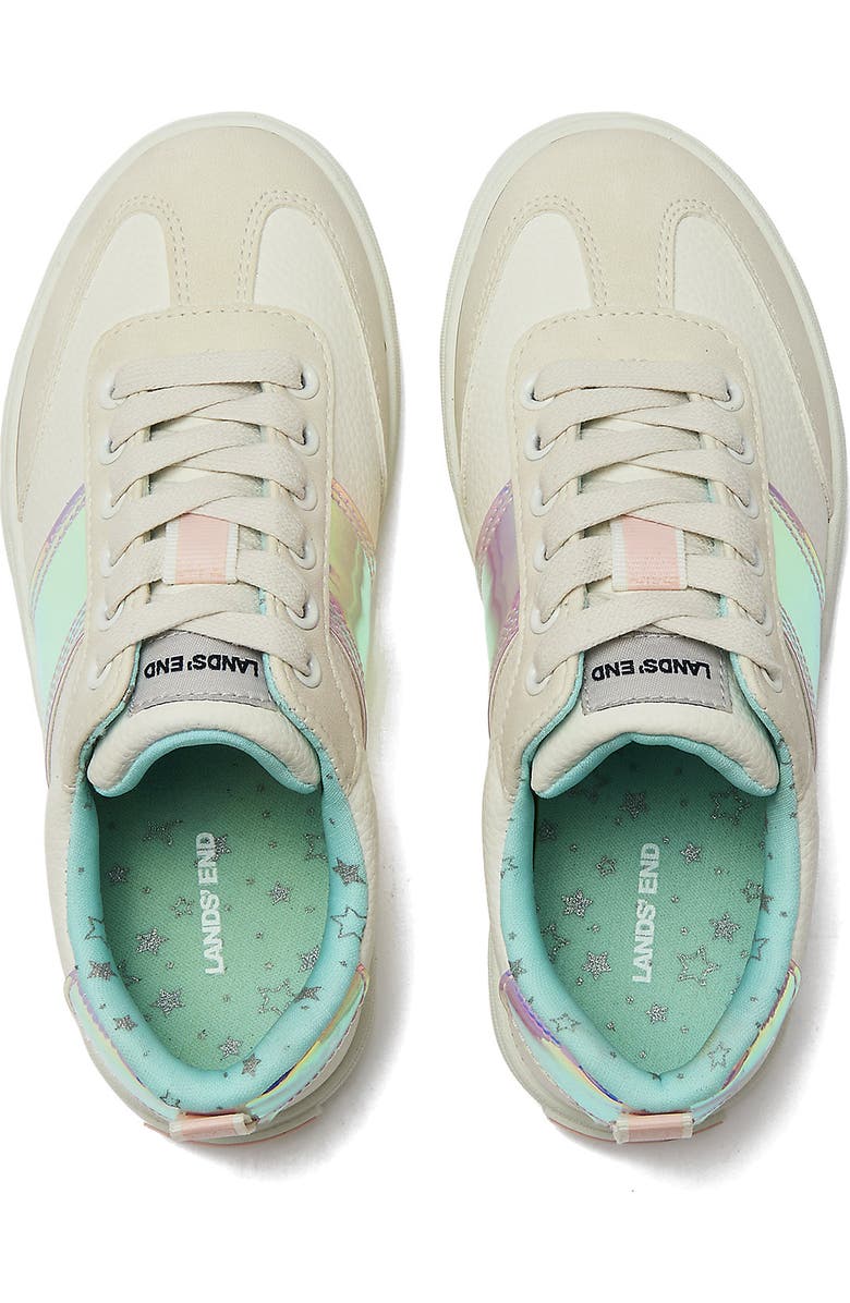 Lands' End Kids Tribeca Low Top Sneaker, Alternate, color, White/Iridescent