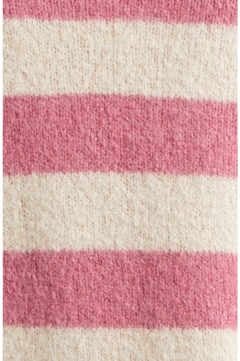 Striped Alpaca Blend Crewneck Sweater, Alternate, color, RASPBERRY