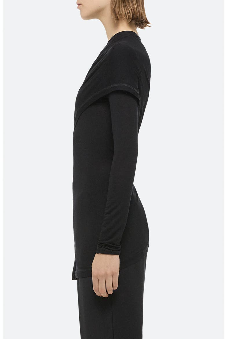 Protection Draped Asymmetric Top, Alternate, color, BLACK
