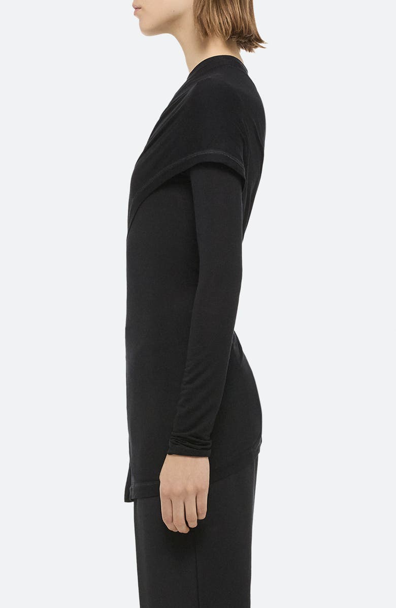 Helmut Lang Protection Draped Asymmetric Top, Alternate, color, Black