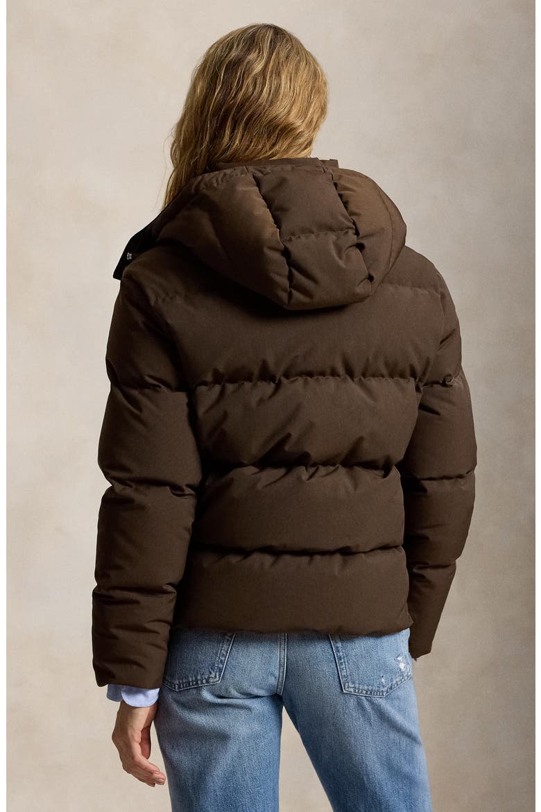 Water Resistant 750 Fill Power Down Puffer Jacket with Removable Hood, Alternate, color, DARK BEECH