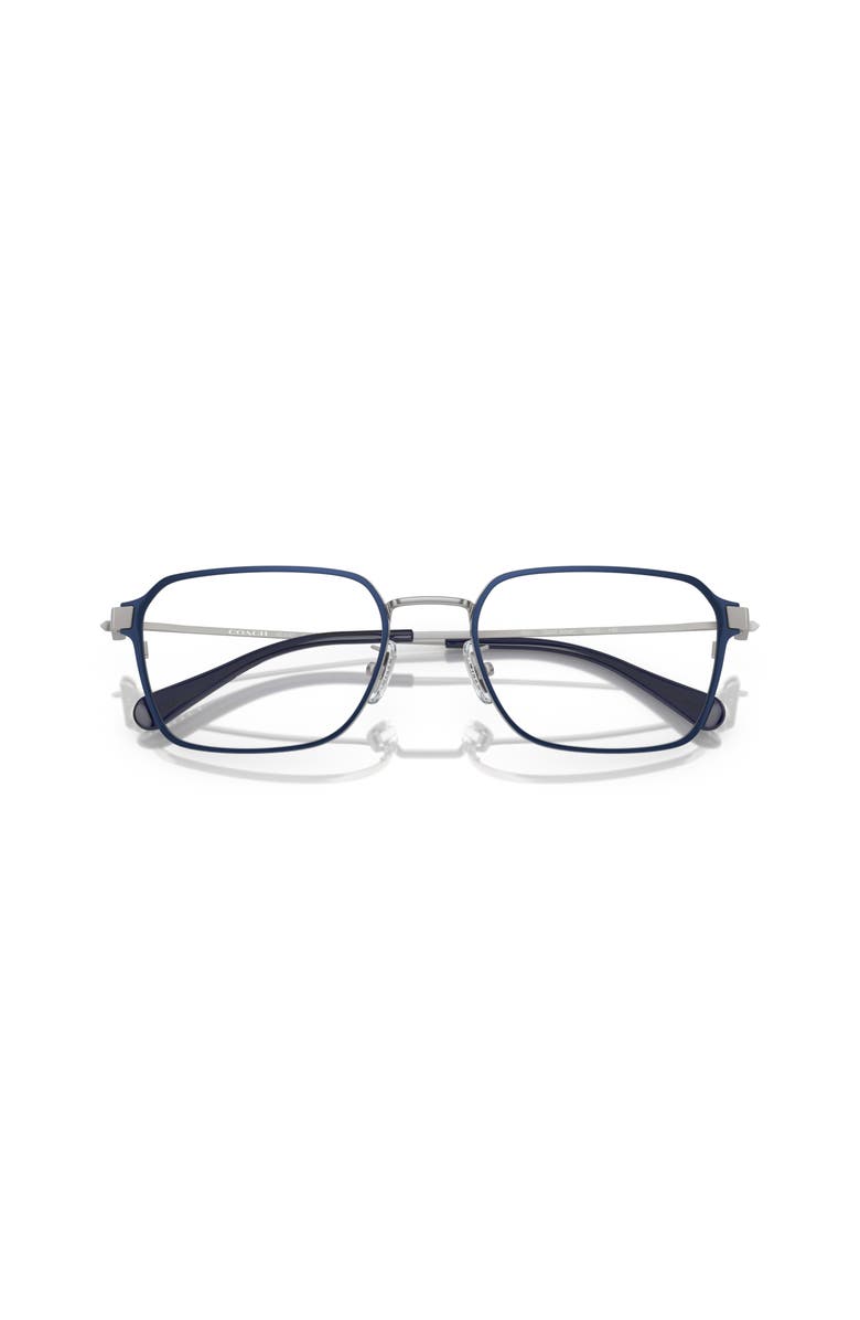COACH 55mm Rectangle optical glasses, Alternate, color, Silver