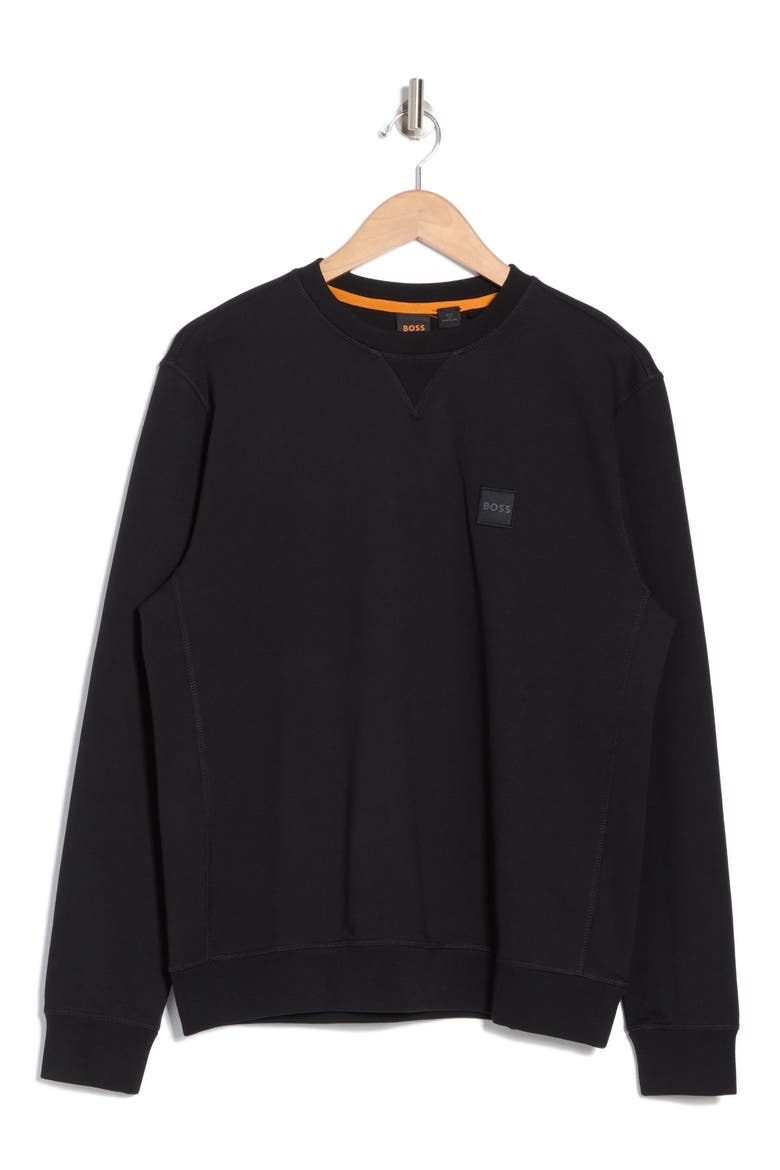 Westart Cotton Crewneck Sweatshirt, Alternate, color, BLACK