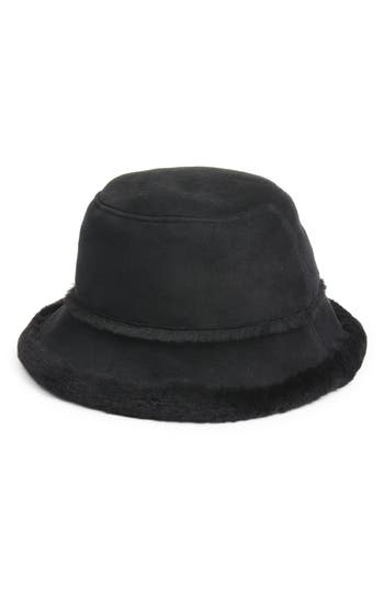Ugg Sheepskin Bucket Hat In Black