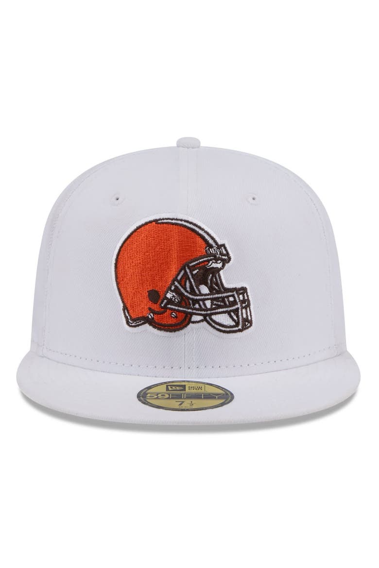 Men's New Era  White Cleveland Browns Omaha 59FIFTY Fitted Hat, Alternate, color, White