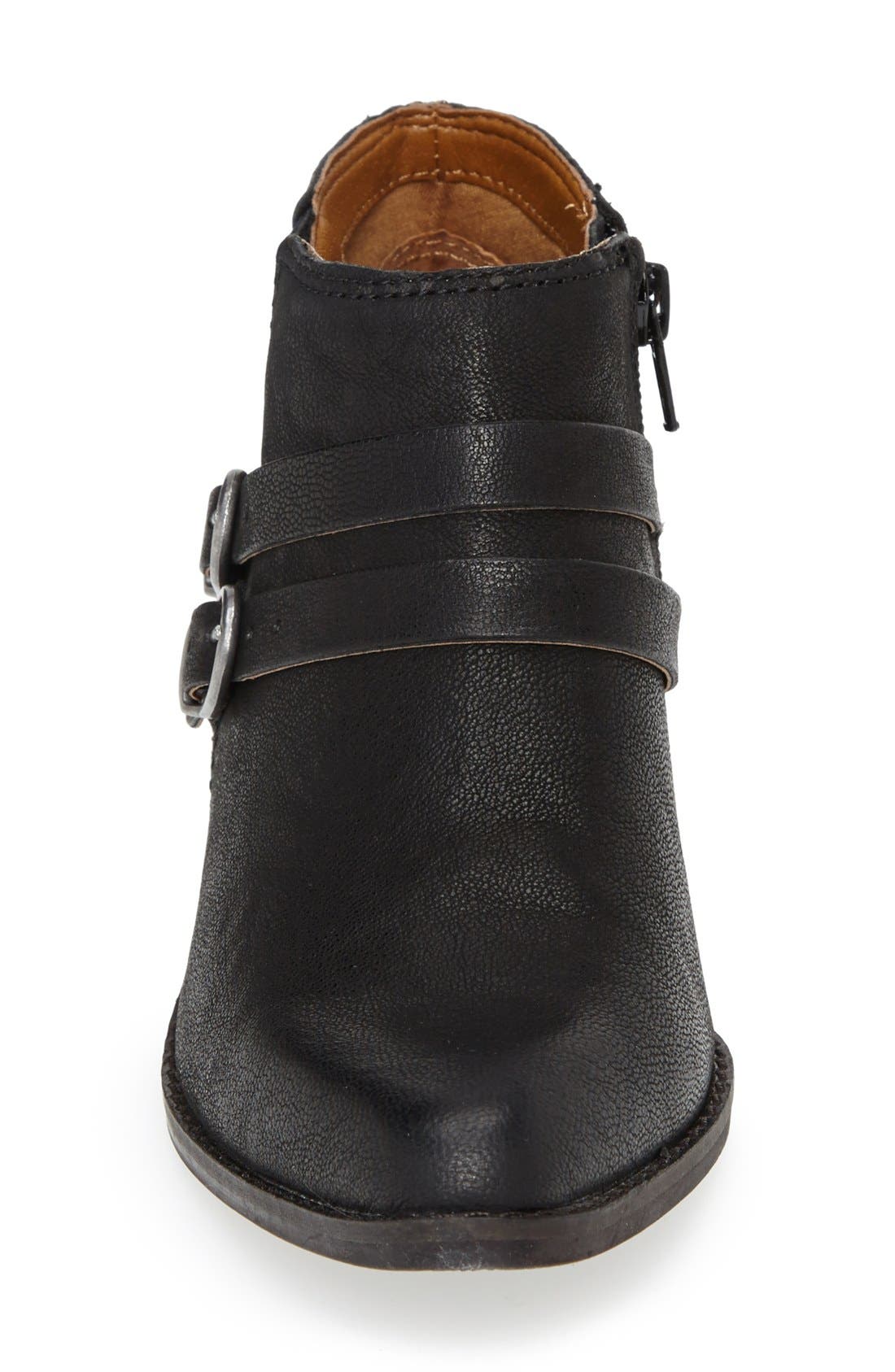 'Jofeen' Leather Bootie, Alternate, color, BLACK