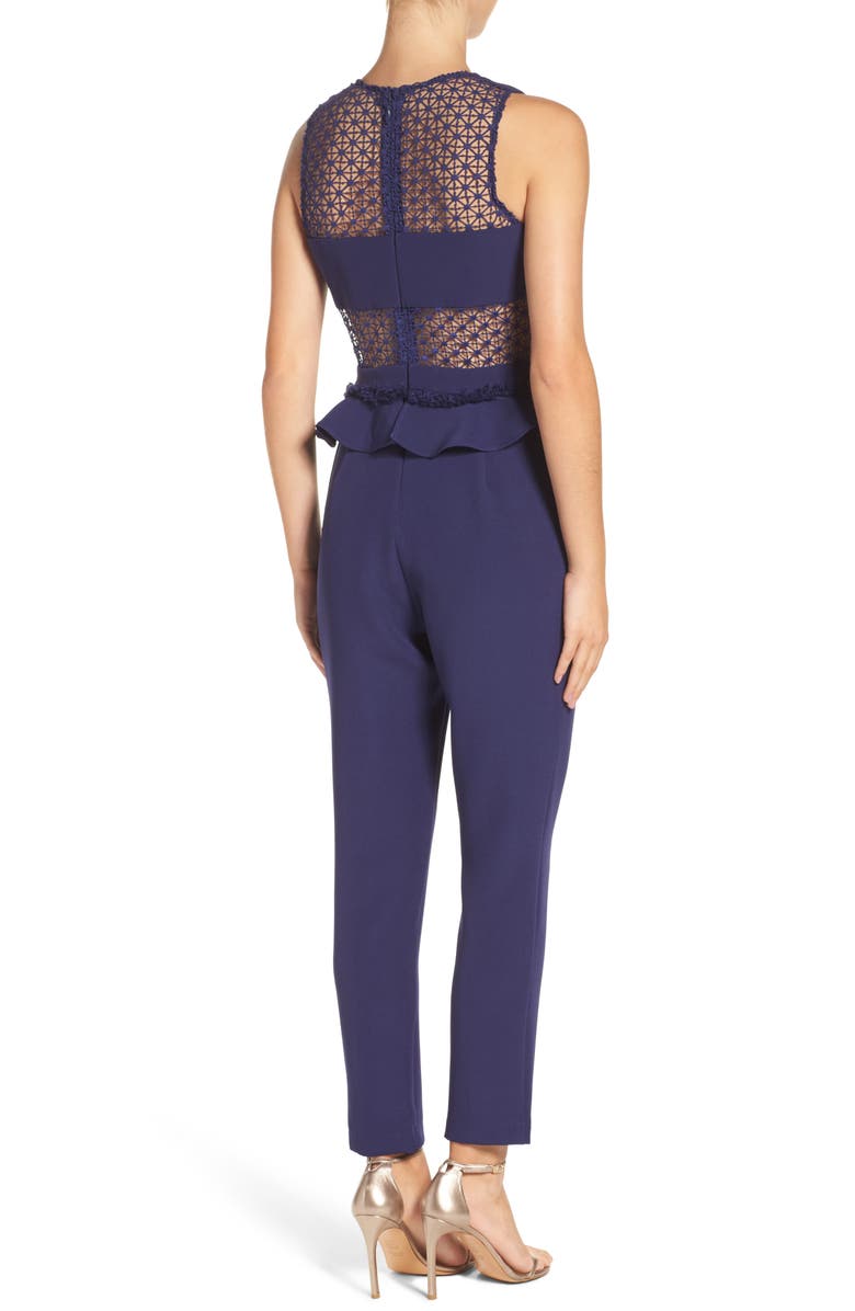Adelyn Rae Ruffle Peplum Jumpsuit, Alternate, color, 