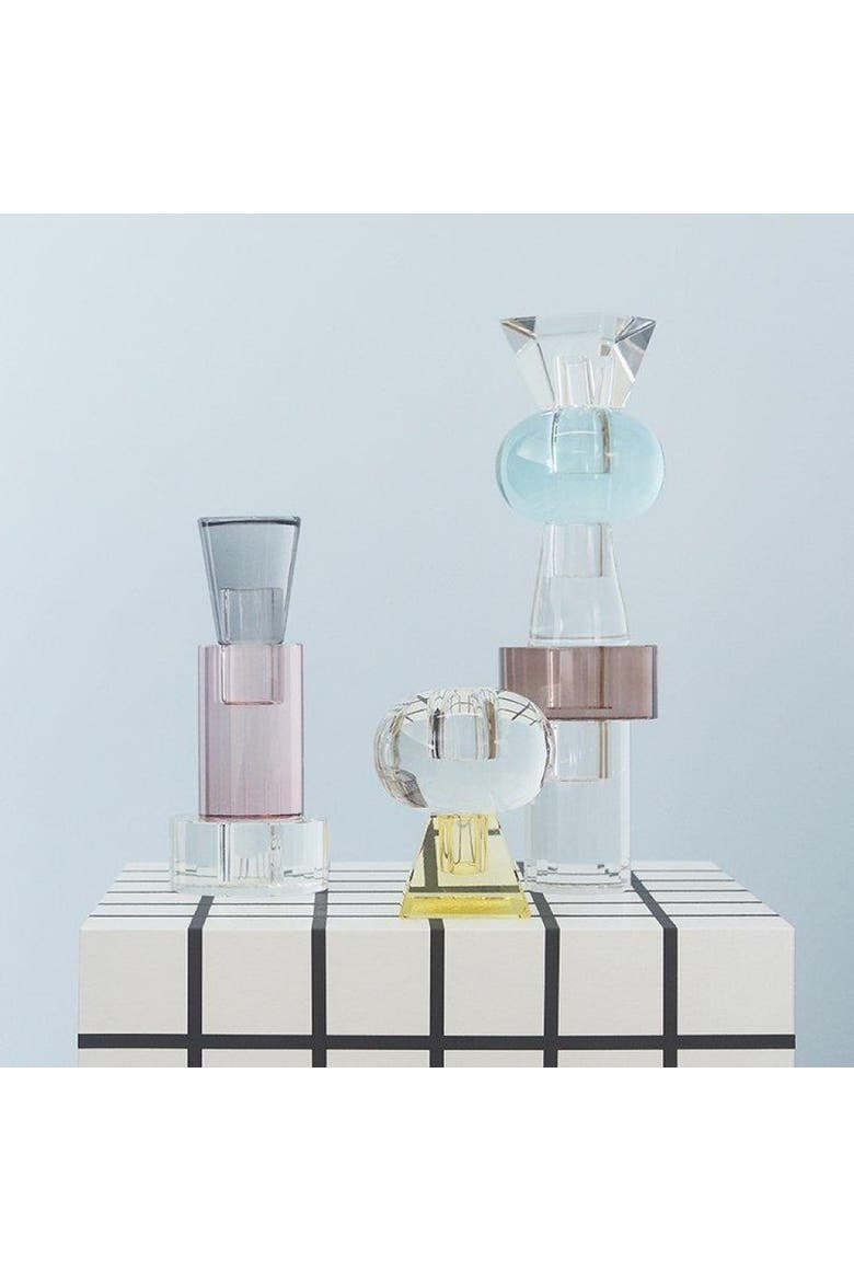 Nordic Glass Candleholder - Low Facet, Alternate, color, Clear