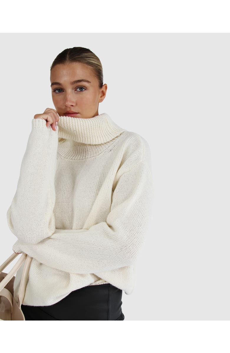 Belle & Bloom Right Here Waiting Open Back Knit, Alternate, color, Cream