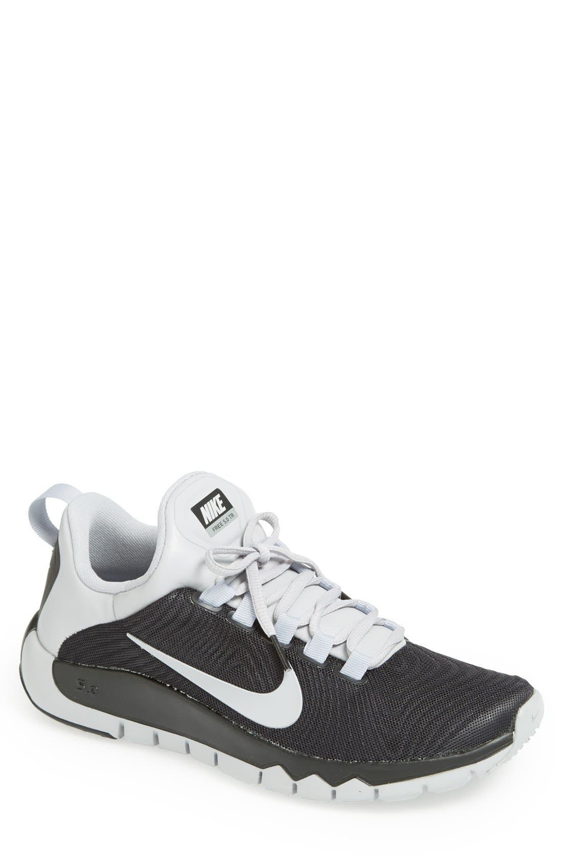 'Free 5.0 Trainer' Training Shoe, Main, color, BLACK/ GREY