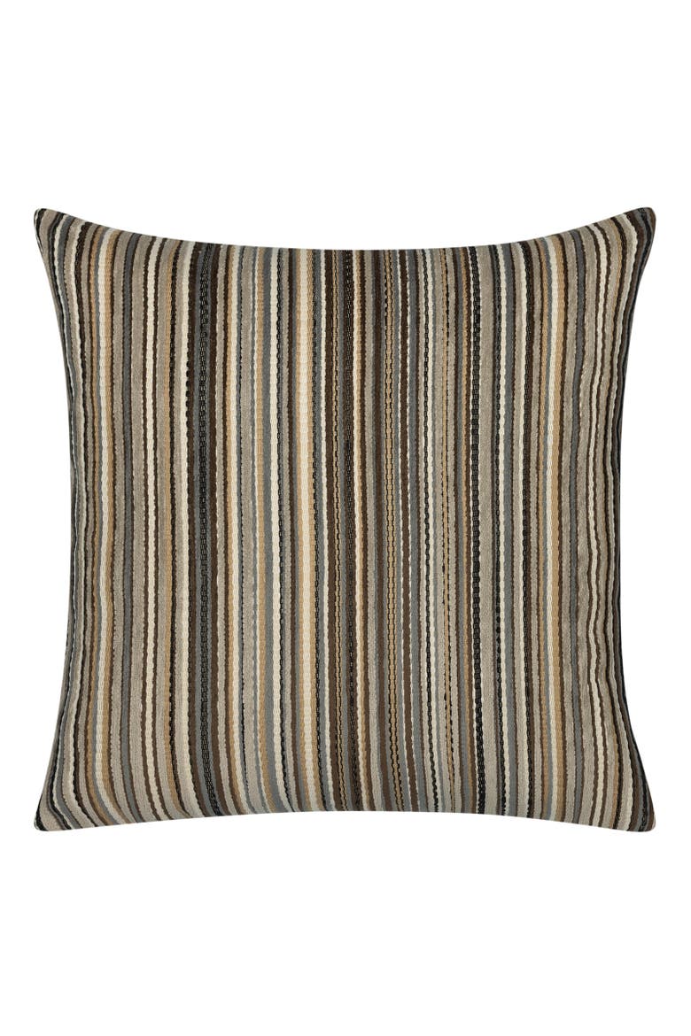 Plush Velvet Stripe Indoor & Outdoor Woven Accent Pillow, Main, color, Earth