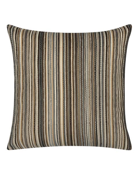 Plush Velvet Stripe Indoor & Outdoor Woven Accent Pillow
