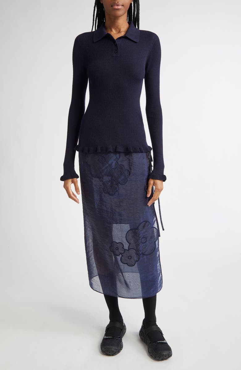 Cecilie Bahnsen April Floral Embroidered Wrap Skirt, Alternate, color,