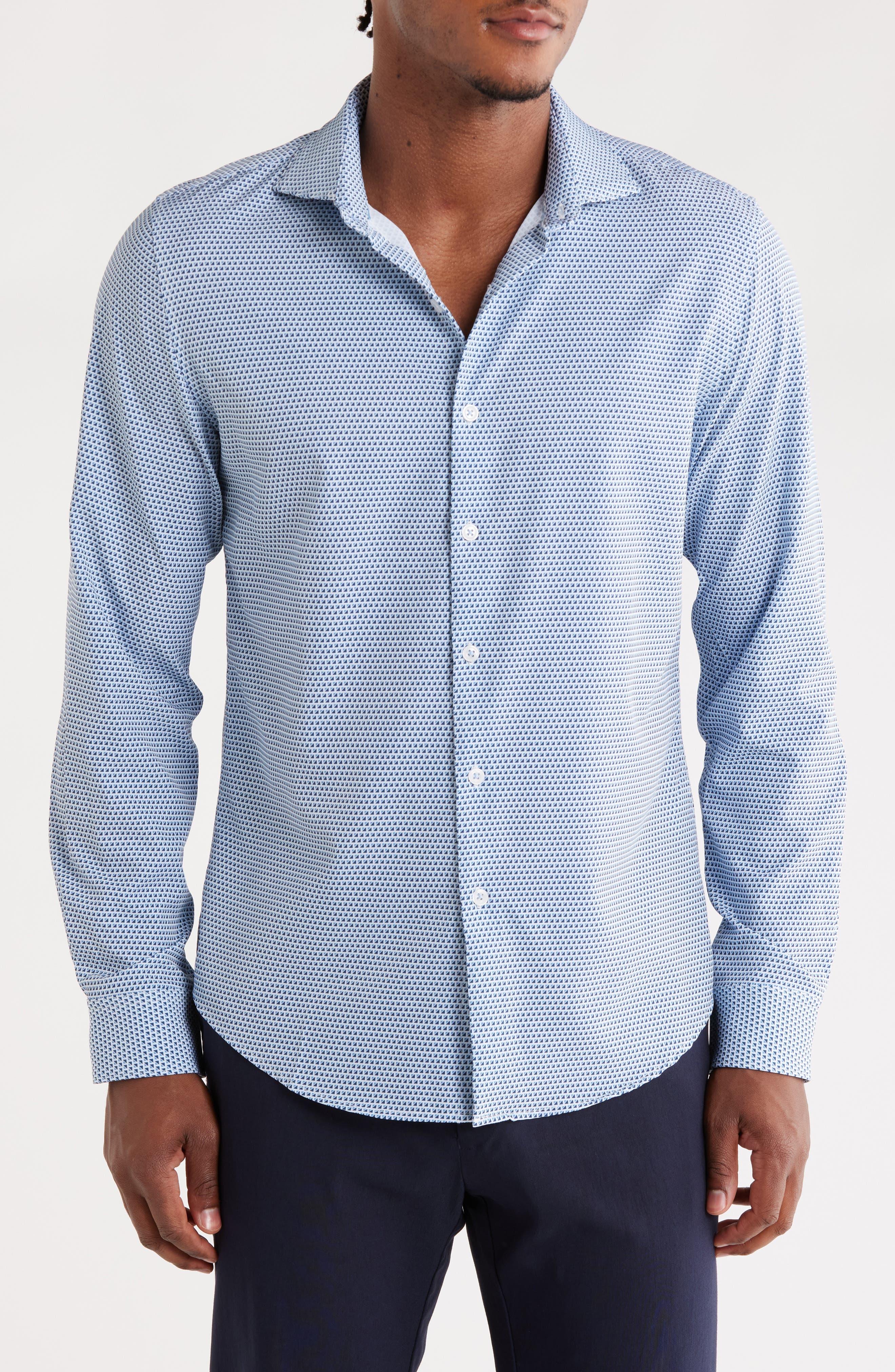 DENIM AND FLOWER Geo Tech Long Sleeve Shirt