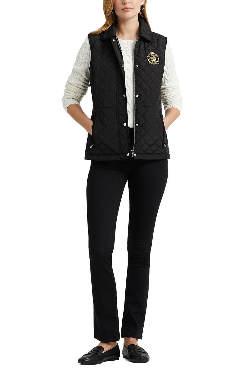 Lauren Ralph Lauren Quilted Snap Front Vest, Alternate, color,