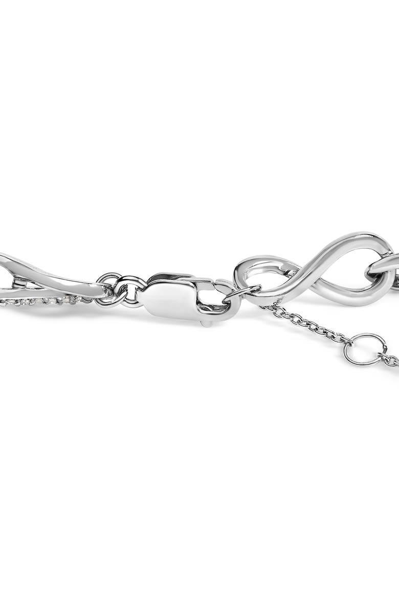 Silver 1/2 Cttw Linked Infinity Anklet, Alternate, color, Silver