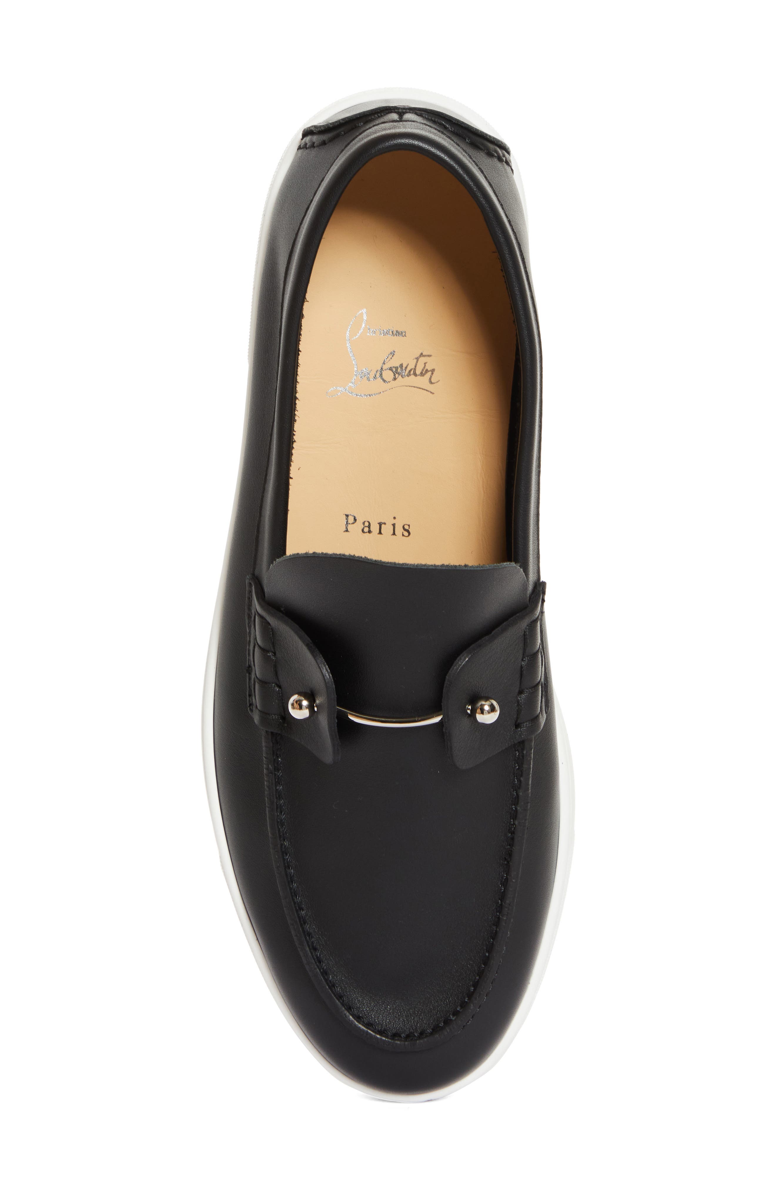 Christian Louboutin Chambeliboat Flat Loafer, Alternate, color, Bk01-Black