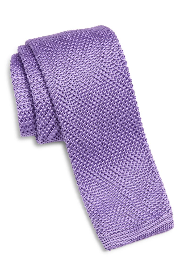Lavender Knit Silk Tie, Main, color, LAVENDER