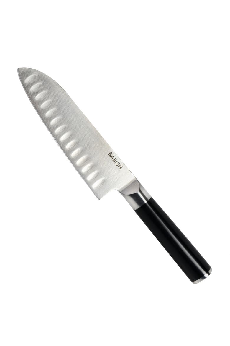 High Carbon German Steel Santoku Knife with Full Tang Blade, Main, color, Stainless Steel