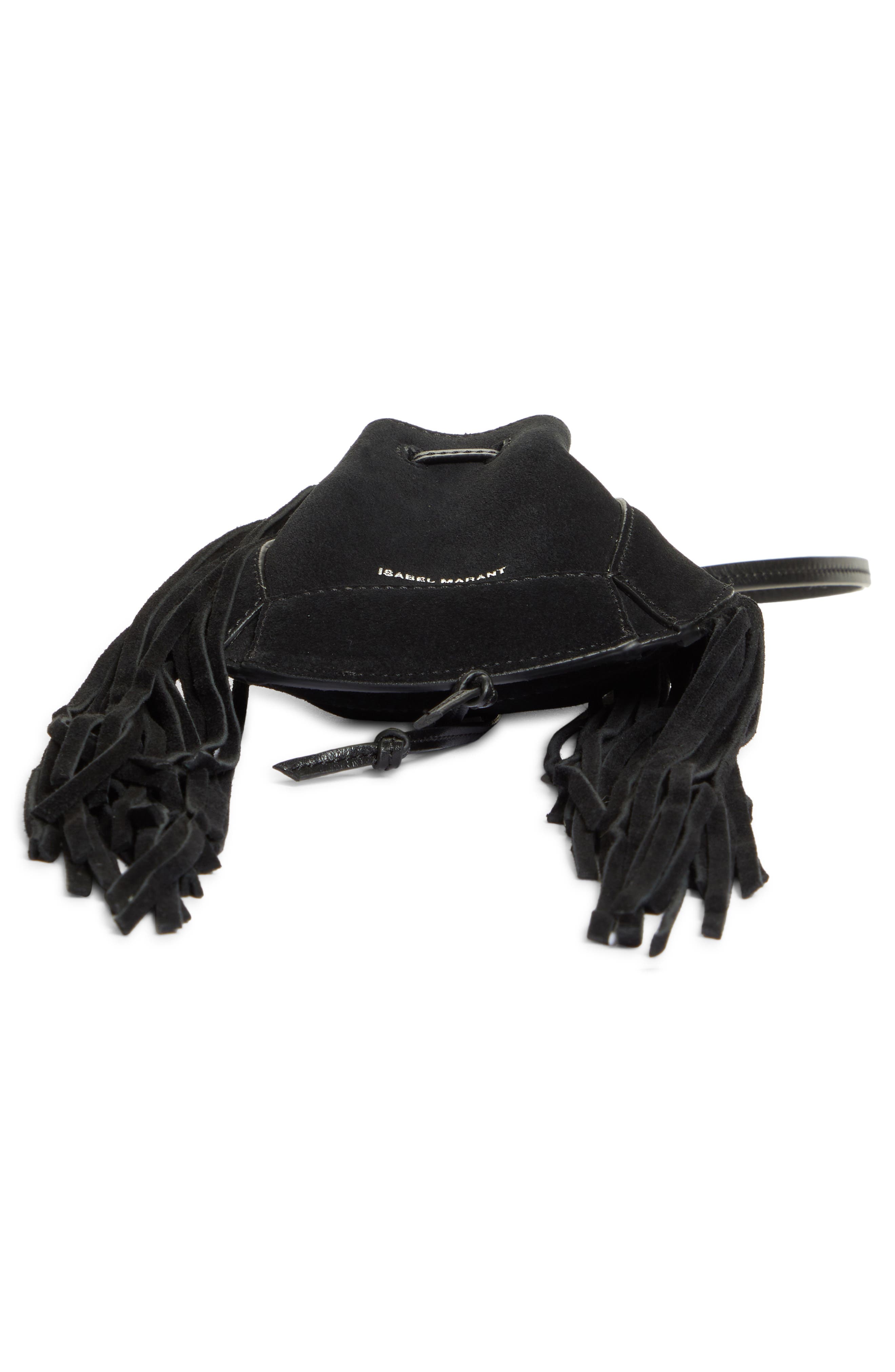 Isabel Marant Miskaf Suede Fringe Crossbody Bag, Alternate, color, 