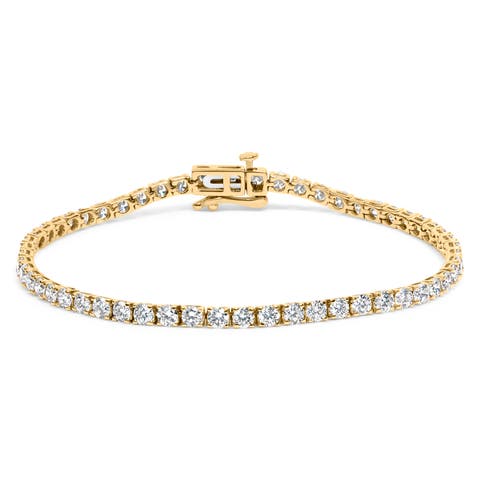 14K Gold 5.0 Cttw Lab Grown Diamond Tennis Bracelet