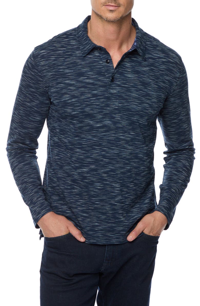 Robert Graham Thales Space Dye Long Sleeve Polo, Main, color, 