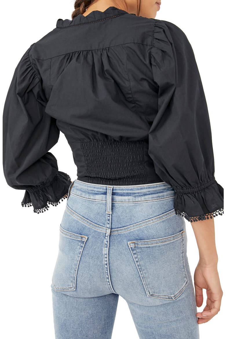Louella Embroidered Blouse, Alternate, color, BLACK