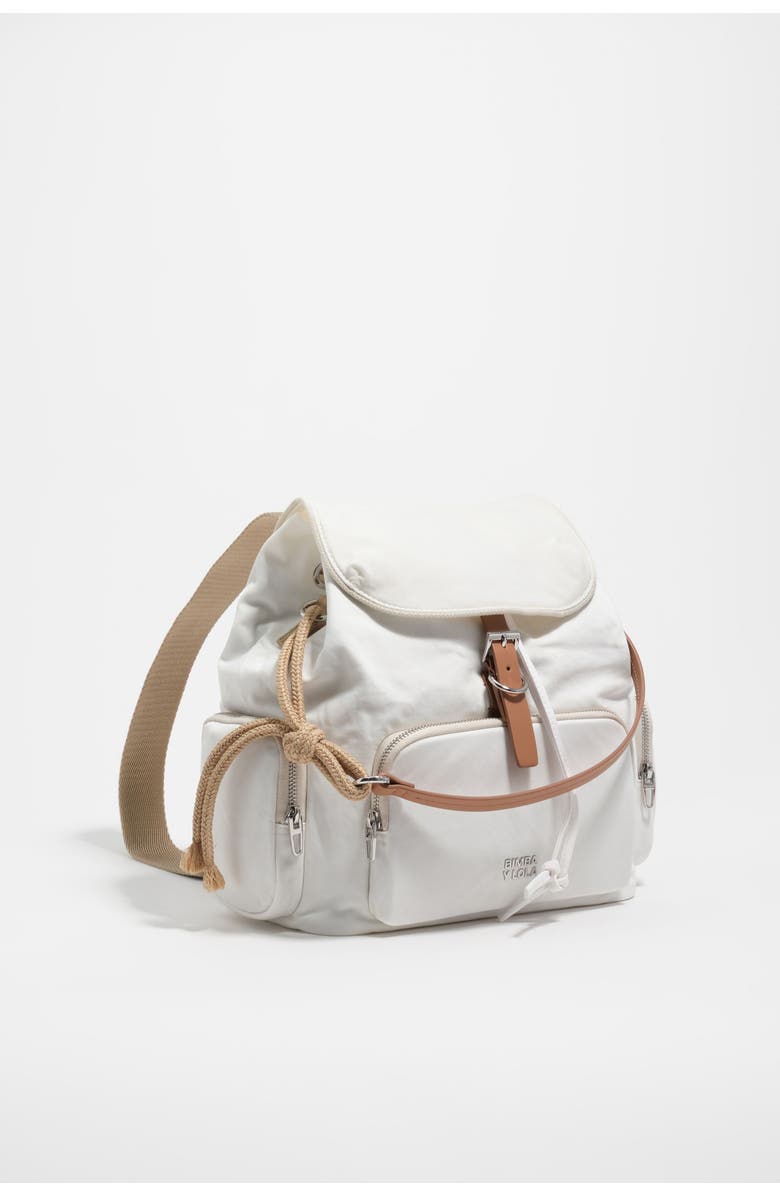 Bimba y Lola Nylon Multi-Pocket Backpack, Main, color, White