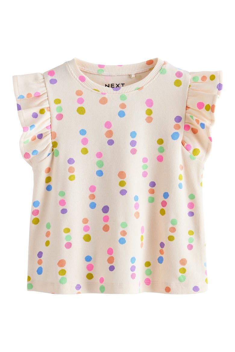 Kids' Assorted 5-Pack Frill Sleeve Graphic Cotton Blend T-Shirts, Alternate, color, PINK MULTI