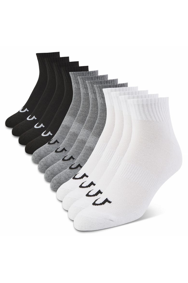 Mens Socks Ankle Socks for Men 6 & 12 Pairs Quarter Premium Athletic Shoe Size 8-12, Alternate, color, Assorted