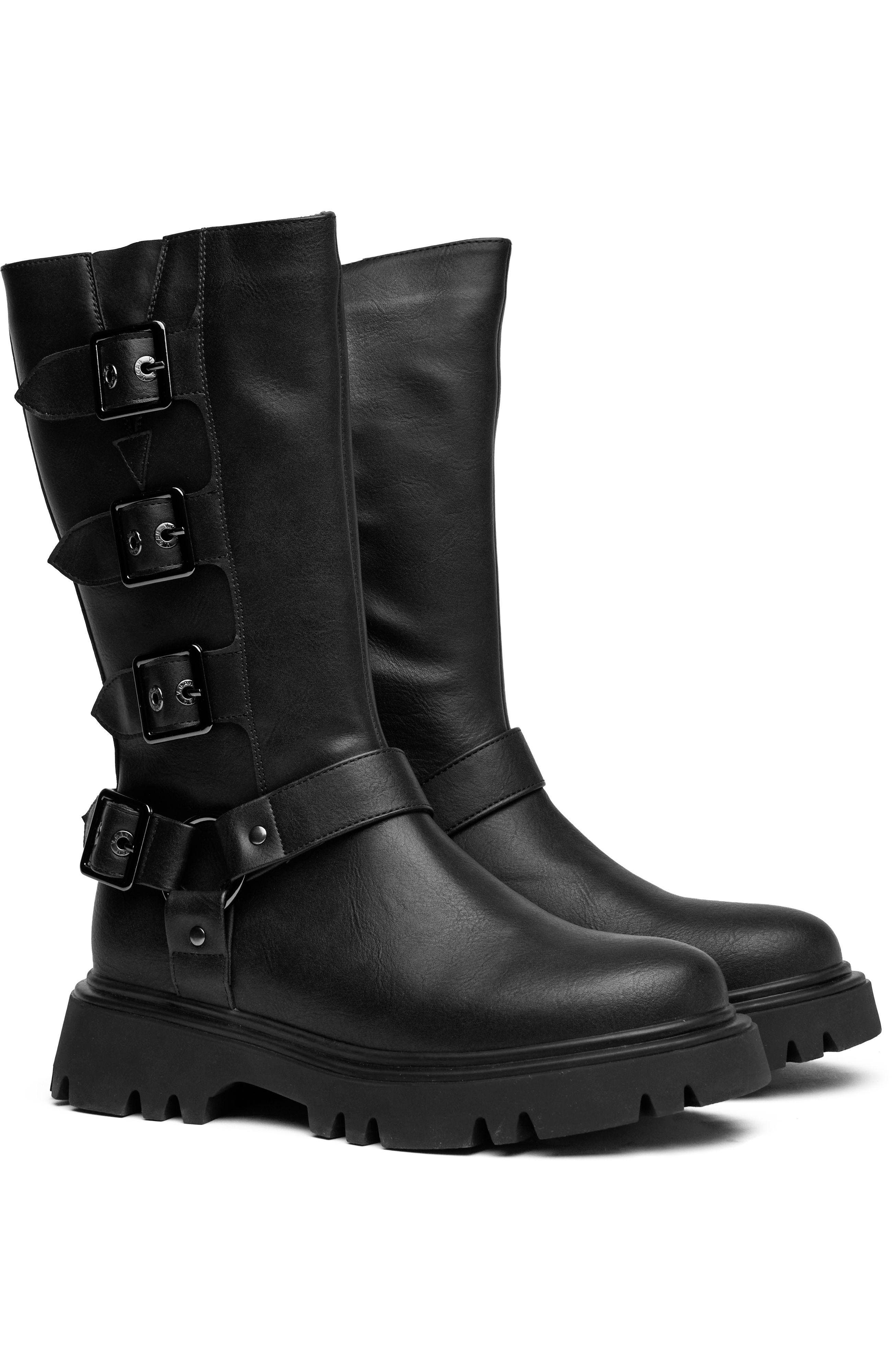 V.GAN LONDON Cosmic Biker Boots, Alternate, color, Black