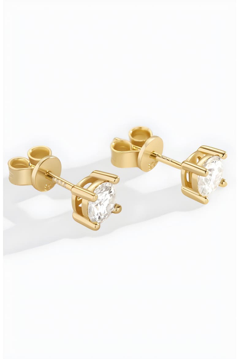 Classic Cubic Zirconia Stud Earrings, Alternate, color, Gold