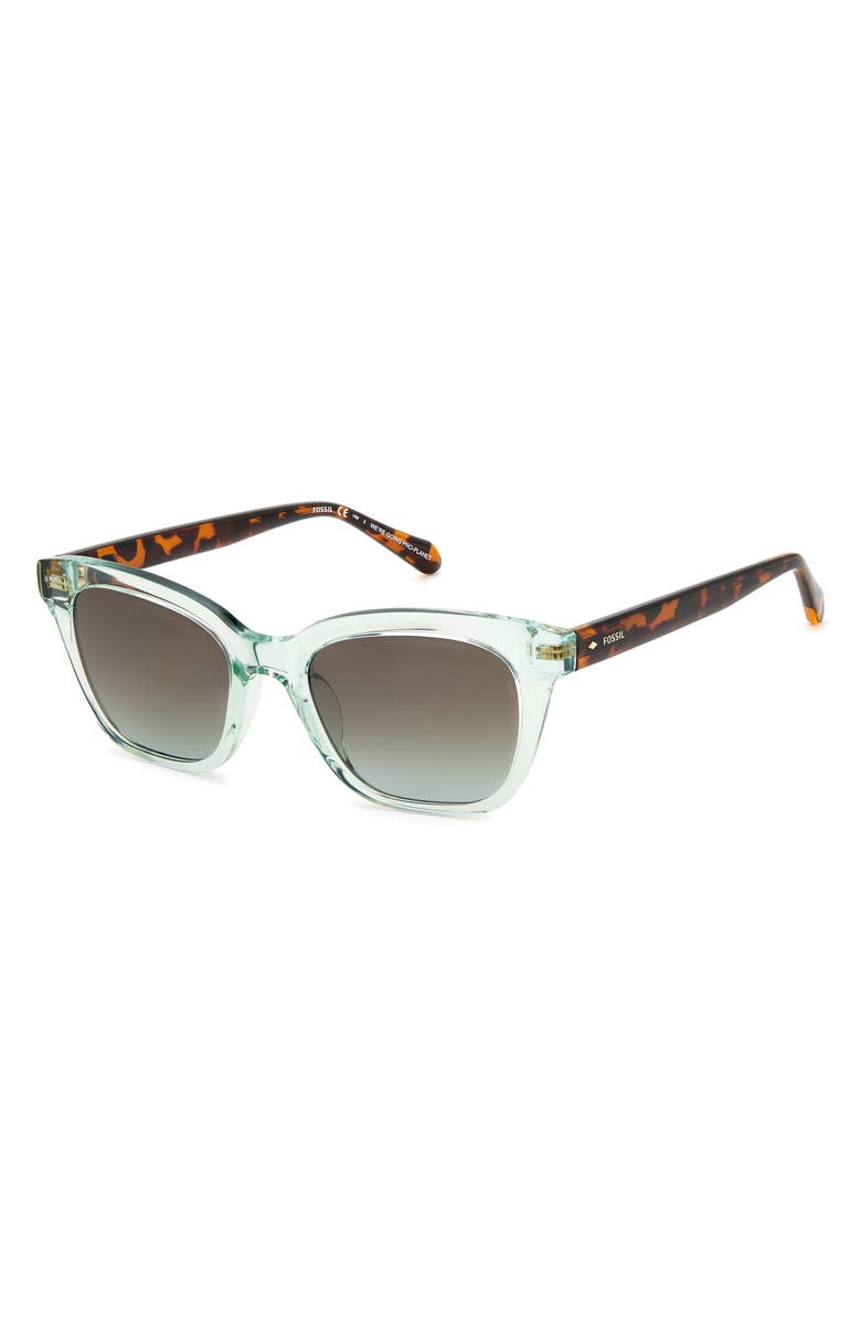 Fossil 51mm Square Sunglasses, Alternate, color, Crystal Green
