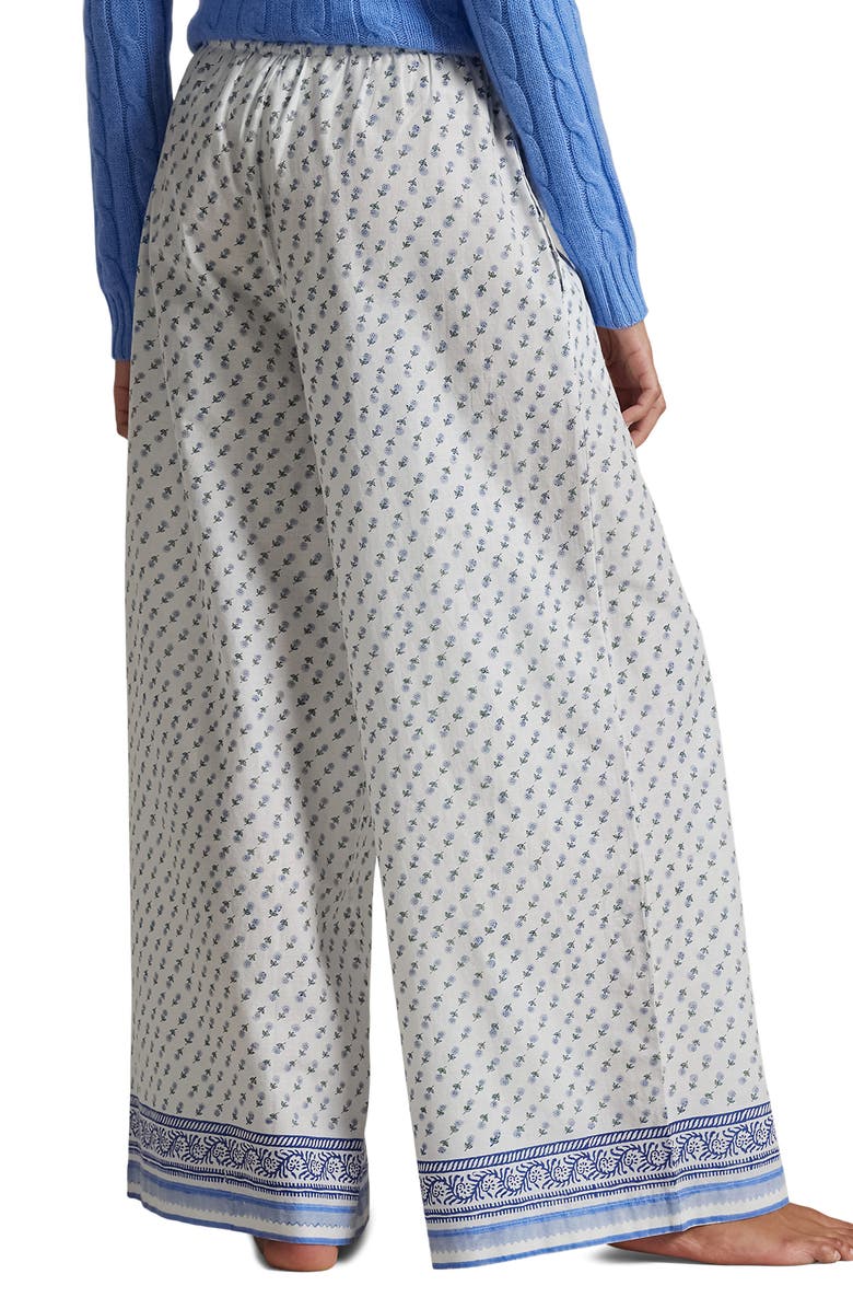 Polo Ralph Lauren Cotton Wide Leg Pajama Pants, Alternate, color, White Cloud