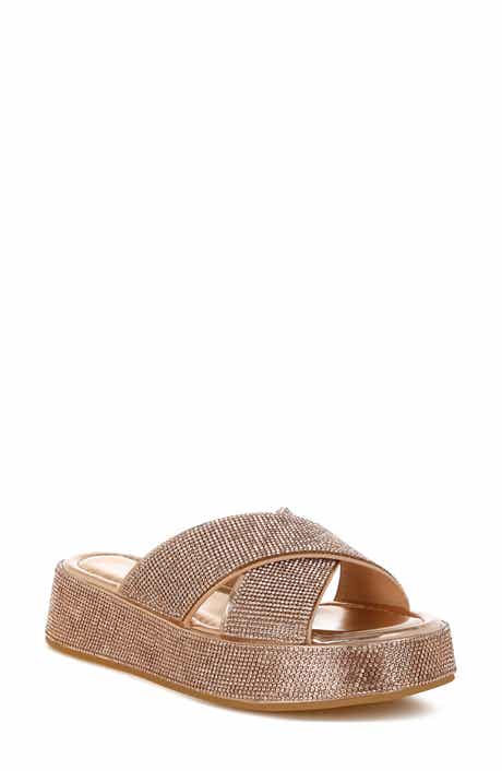LONDON RAG Adena Crystal Embellished Platform Sandal