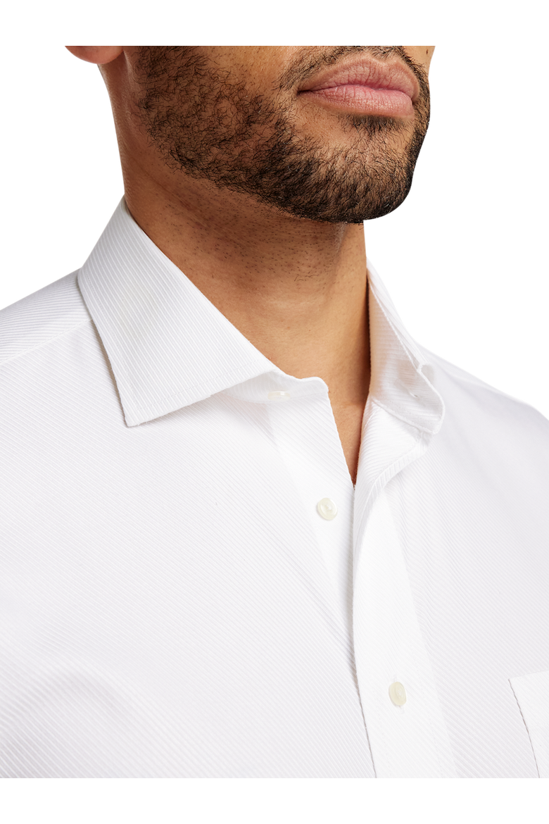 slim fit white dress shirt french cuff White Twill Natural Stretch Cotton French Cuff Dress Shirt 15.5