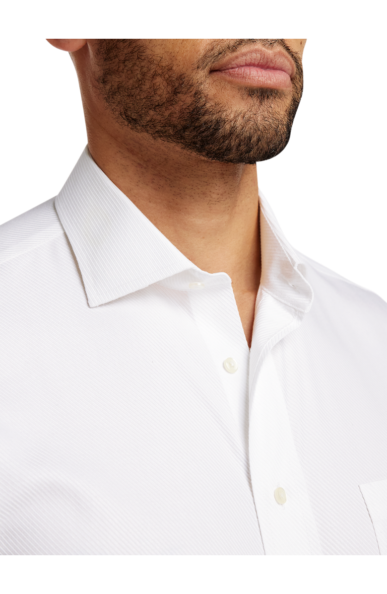 Paul Fredrick Non-iron Cotton Twill Spread Collar French Cuff Dress Shirt, Alternate, color, White