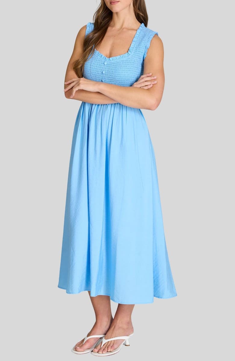 Blu Pepper Smocked Midi Dress, Alternate, color, 