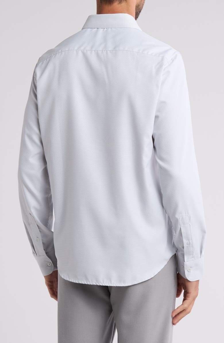 DENIM AND FLOWER Dobby Dress Shirt, Alternate, color, White/Grey