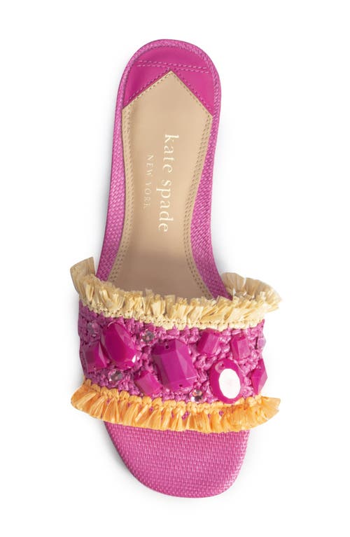 Kate Spade Bora Bora Jewel Raffia Slide Sandals In Pink