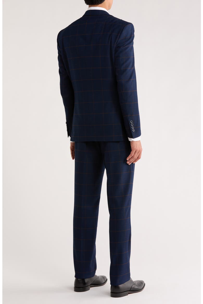 Glen Plaid Double Breasted 3-Piece Suit, Alternate, color, NAVY