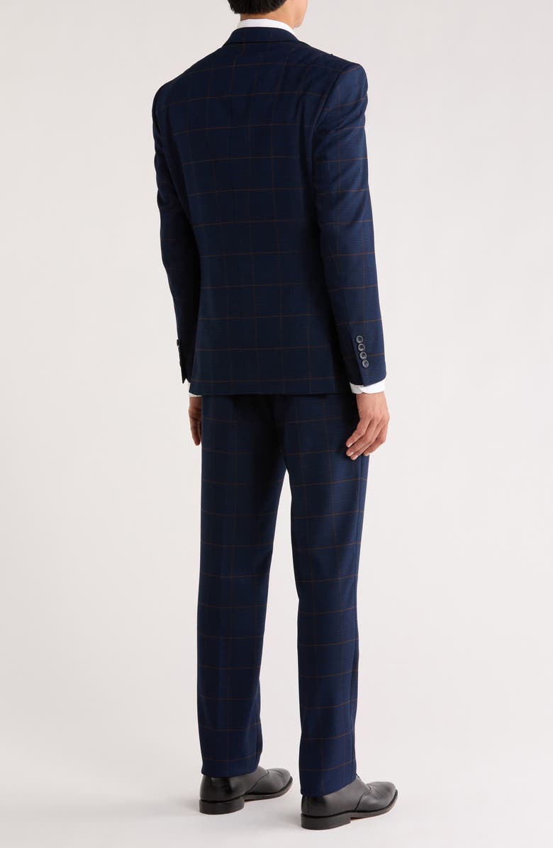 ZEGARIE Glen Plaid Double Breasted 3-Piece Suit, Alternate, color, Navy