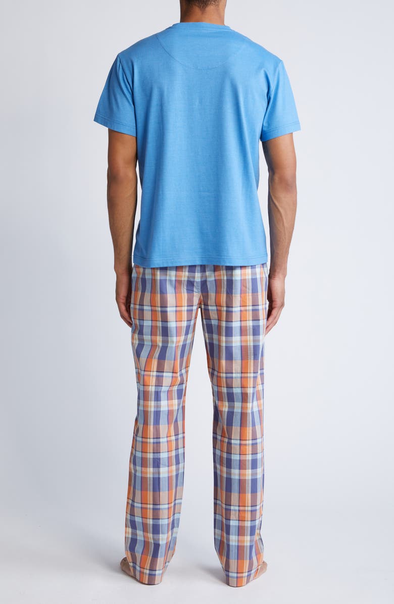 Majestic International Lessons in Color T-Shirt & Plaid Pajama Pants, Alternate, color, Blue Multi