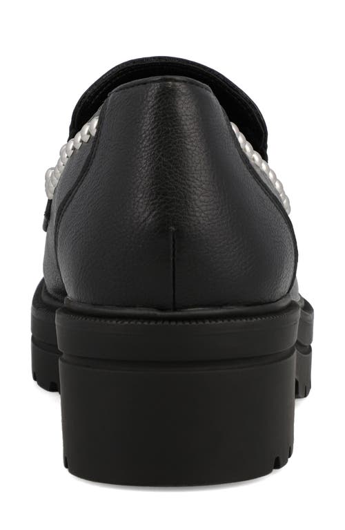 Mia Yoani Platform Stud Loafer In Black