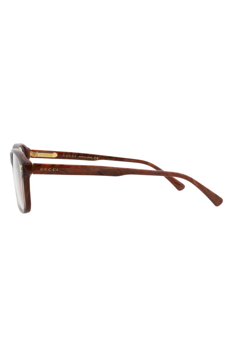 Gucci 56mm Square Optical Glasses, Alternate, color, Brown Brown Transparent